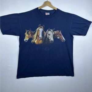 Navy Blue Horse Graphic Tee